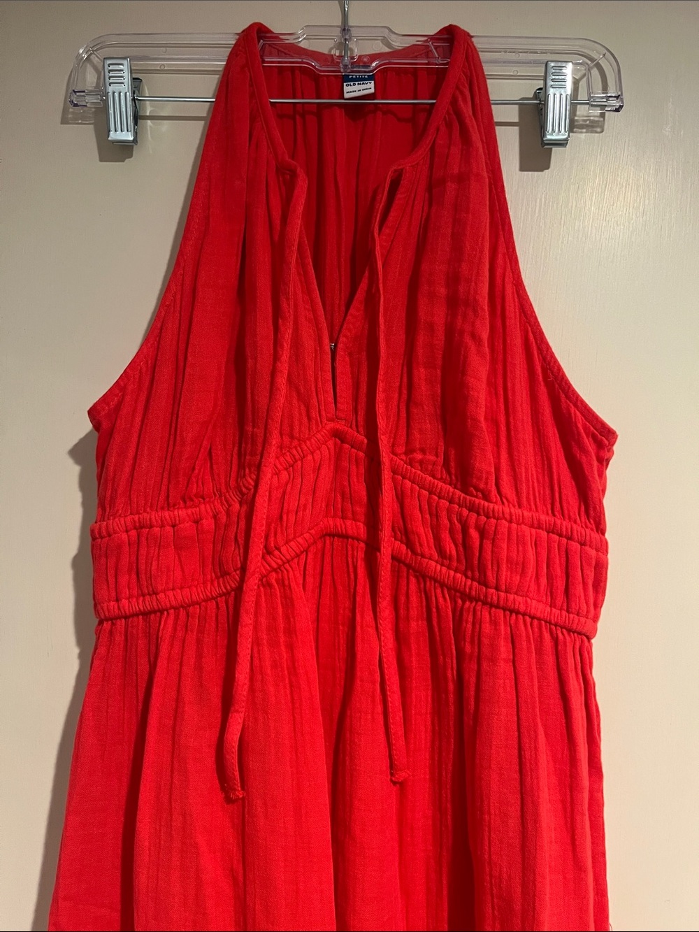 Old Navy Coral Sleeveless Halter Dress